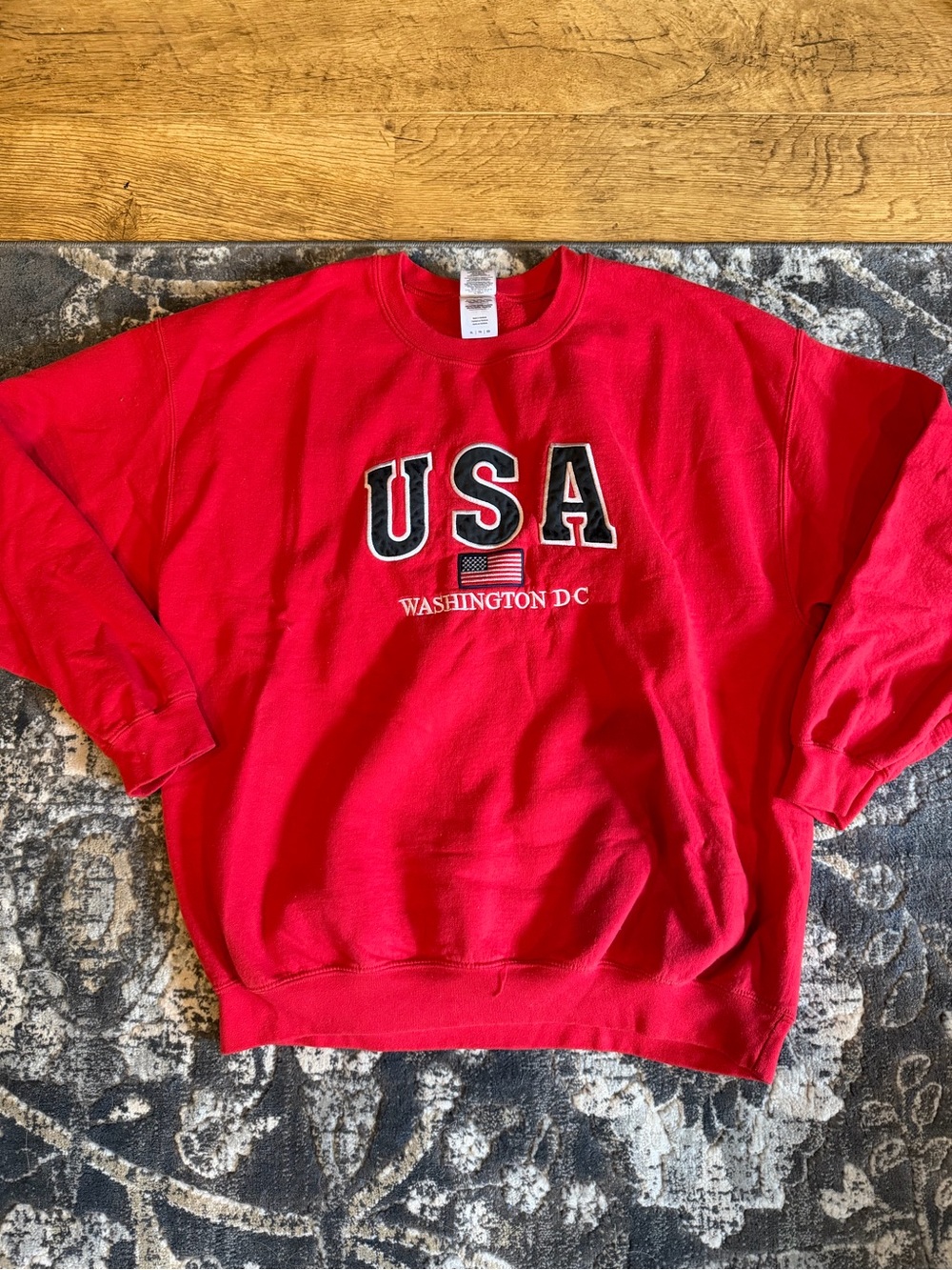 Vintage Red USA Washington DC Crewneck Sweatshirt size XL